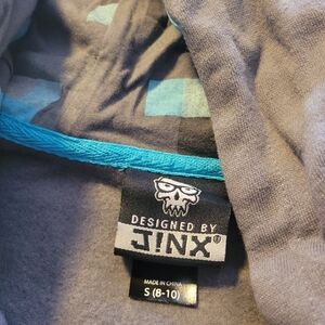 J!NX Kids' Brown Zip-Up Hoodie with Teal Trim